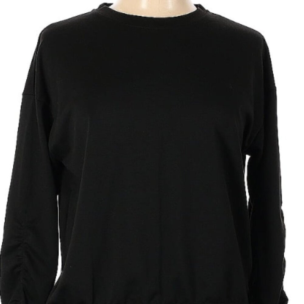 Beauty and Grace Crewneck Sweatshirt with Ruched Sleeves